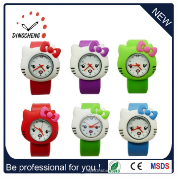 Chaussure de silicone promotionnelle Lady Kids Slap Japan Movt en acier inoxydable arrière montre (DC-531)